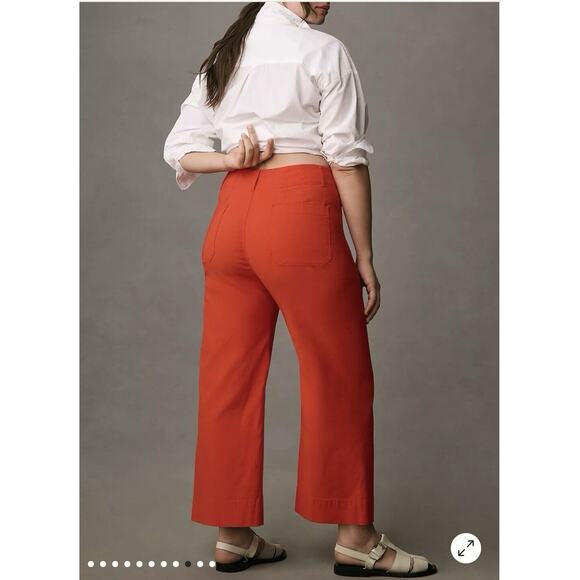 Maeve Anthropologie The Colette Red Pants Plus Size 20 W Cropped - Picture 3 of 12